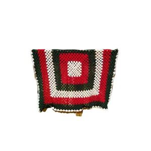 Christmas Color Crochet Lap Blanket 56 In By 56 Ref Green White